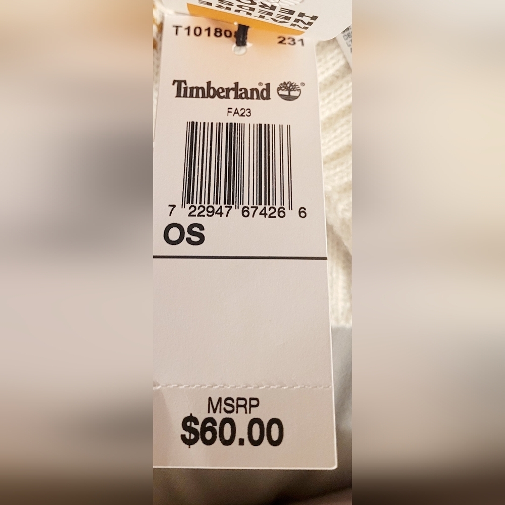 Timberland Scarf One Size Wheat Plaid NWT Tan Ivory Cream Winter Warm Soft - Picture 4 of 11
